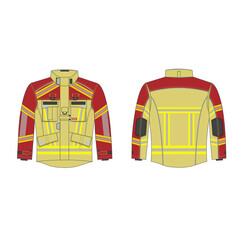 Schutzjacke RESCUER FLY THL + Waldbrand, beige-rot