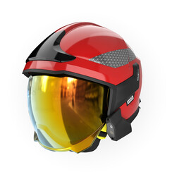Feuerwehrhelm GALLET F1 / EN 443:2008 / Gesichtsschutzvisier gold