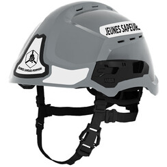 Schutzhelm GALLET F2XR belüftet "Jeunes Sapeurs-Pompiers", Farbe silber