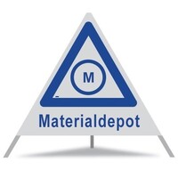 Faltsignal GROWAG 90 cm R2 / "M - Materialdepot" / Farbe blau