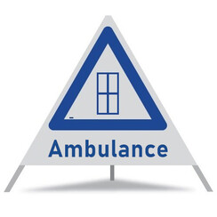 Faltsignal GROWAG 90 cm R2 / "Ambulance" / Farbe blau