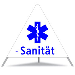 Faltsignal GROWAG 90 cm R2 / "Sanität" Star of Life / Farbe blau