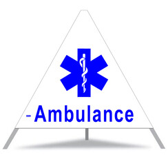 Faltsignal GROWAG 90 cm R2 / "Ambulance" Star of Life / Farbe blau