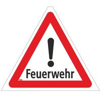 Faltsignal GROWAG 90 cm / Retrorefl. R1 / "! - Feuerwehr"