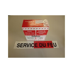 Absperrband "SERVICE DU FEU" / 500 m, extrem reissfest
