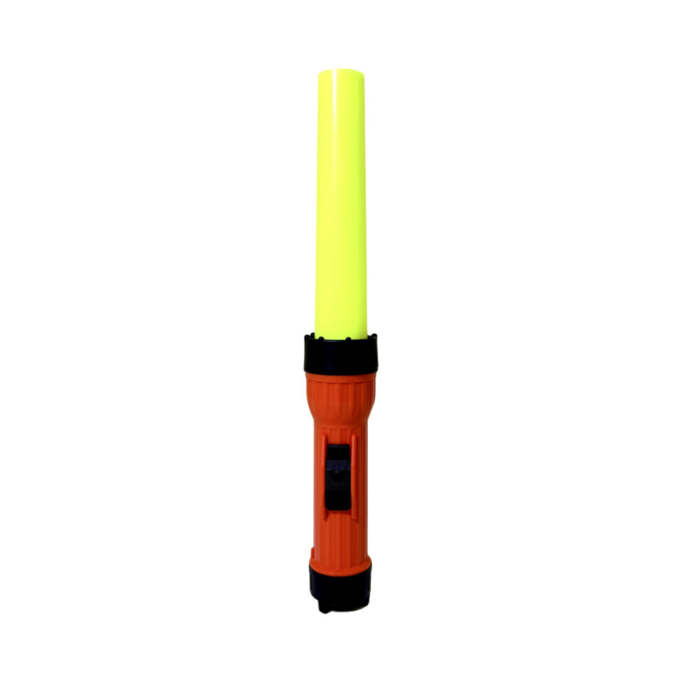 Stablampe LED mit Leuchtkegel GELB