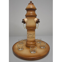 Schnaps-Hydrant mit Gläsli-Tablett, aus CH-Ahorn